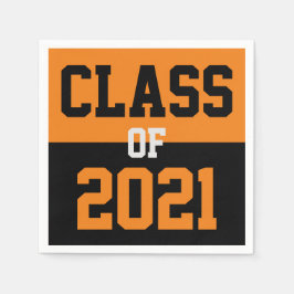 Sinaasappel & Zwart Afstuderen Klasse van 2024 Servet