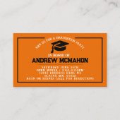 Sinaasappel & Zwart Afstuderen Mini Afstuderen Uit Visitekaartje (Voorkant)