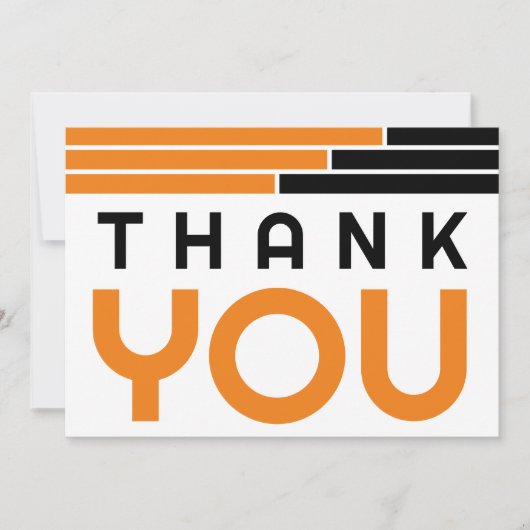 Sinaasappel & Zwart Bars Afstudeerder Party Dank u Bedankkaart (Voorkant)