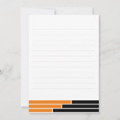 Sinaasappel & Zwart Bars Afstudeerder Party Dank u Bedankkaart (Achterkant)