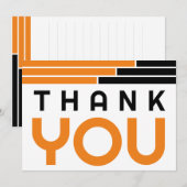 Sinaasappel & Zwart Bars Afstudeerder Party Dank u Bedankkaart (Voorkant / Achterkant)