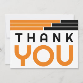 Sinaasappel & Zwart Bars Afstudeerder Party Dank u Bedankkaart