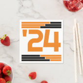 Sinaasappel & Zwart Bars Klasse van '24 Afstudeerd Servet (Insitu)