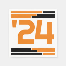 Sinaasappel & Zwart Bars Klasse van '24 Afstudeerd Servet