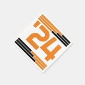 Sinaasappel & Zwart Bars Klasse van '24 Afstudeerd Servet (Hoek)