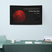 Sinaasappel zwart basketbal weekend feest - kampio spandoek (Beurs)