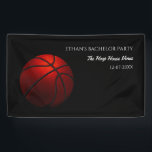Sinaasappel zwart basketbal weekend feest - kampio spandoek<br><div class="desc">Zet de feeststemming erin met deze basketbalbanner! Met een opvallend ontwerp met een zwarte achtergrond en levendige oranje basketbalaccenten is deze banner perfect om elke gelegenheid wat spannender te maken.</div>