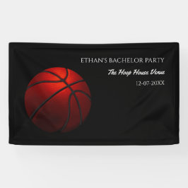 Sinaasappel zwart basketbal weekend feest - kampio spandoek
