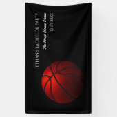 Sinaasappel zwart basketbal weekend feest - kampio spandoek (Verticaal)