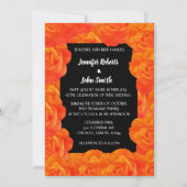 Sinaasappel Zwart Bloemen QR Code Roos Bloemen Huw Kaart (Voorkant)