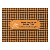 Sinaasappel & Zwart Diamant - Aangepaste Logo Kant Tafelkleed (Voorkant (Horizontaal))