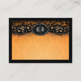 Sinaasappel Zwart Elegant Halloween BLANK Place Ca Plaatskaartje