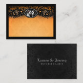 Sinaasappel Zwart Elegant Skeletten BLANK Place Ca Plaatskaartje (Voorkant / Achterkant)