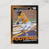 Sinaasappel & Zwart Football Trading Kaart Custom  Contactkaartje (Voorkant)