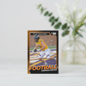 Sinaasappel & Zwart Football Trading Kaart Custom  Contactkaartje (Staand voorkant)
