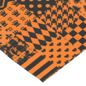Sinaasappel Zwart Gemengde Patchwork Ontwerp Korte Tafelloper (Hoek)