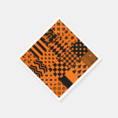 Sinaasappel Zwart Gemengde Patchwork Ontwerp Servet (Hoek)