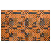 Sinaasappel Zwart Gemengde Patchwork Ontwerp Stof (Fat Quarter)