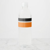Sinaasappel & Zwart Gepersonaliseerd Afstuderen Waterfles Etiket (Achterkant)