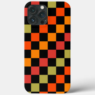 Sinaasappel Zwart geruit Gingham Pattern Case-Mate iPhone Case