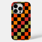 Sinaasappel Zwart geruit Gingham Pattern Case-Mate iPhone Case (Achterkant)