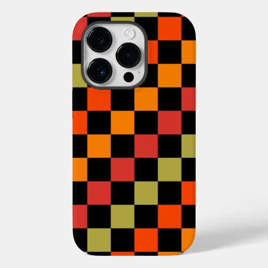 Sinaasappel Zwart geruit Gingham Pattern Case-Mate iPhone Case (Achterkant)