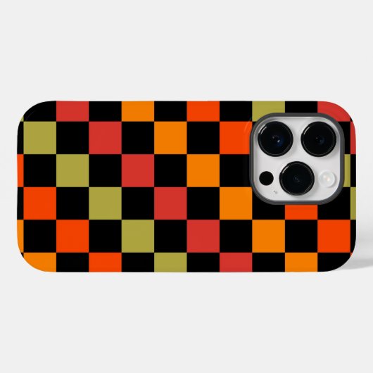 Sinaasappel Zwart geruit Gingham Pattern Case-Mate iPhone Case (Achterkant (horizontaal))