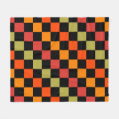 Sinaasappel Zwart geruit Gingham Pattern Fleece Deken (Voorkant (Horizontaal))