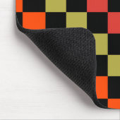 Sinaasappel Zwart geruit Gingham Pattern Muismat (Hoek)