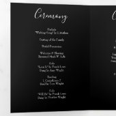 Sinaasappel & Zwart Gothic Peony Roos Trouwprogram Drieluik Programma (Binnenzijde eerst)