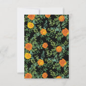 Sinaasappel Zwart Gotische Pioen Roos Bruiloft Ops Kaart (Achterkant)