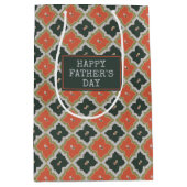 Sinaasappel, Zwart Grijs Diamond Pattern Vaders Da Medium Cadeauzakje (Voorkant)