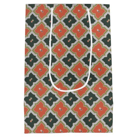 Sinaasappel, Zwart Grijs Diamond Pattern Vaders Da Medium Cadeauzakje (Achterkant)