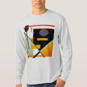 Sinaasappel, Zwart Grijs Geometrische Retro MCM-ge T-shirt (Voorkant)