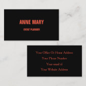 Sinaasappel Zwart Halloween Herfst Rustiek Elegant Visitekaartje (Voorkant / Achterkant)