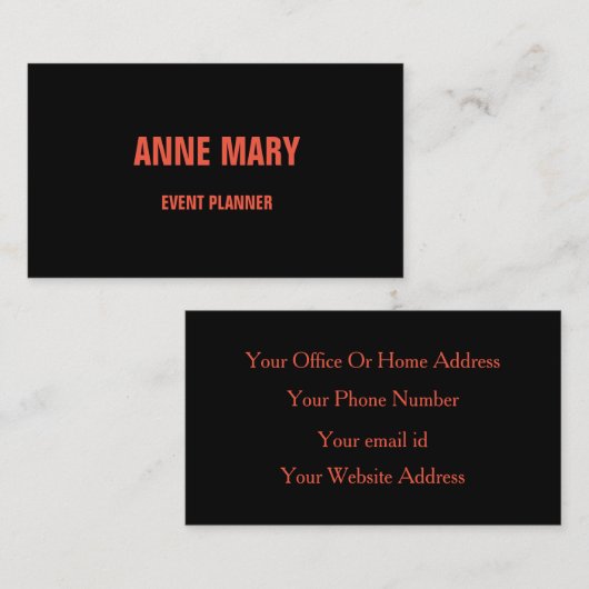 Sinaasappel Zwart Halloween Herfst Rustiek Elegant Visitekaartje (Voorkant / Achterkant)