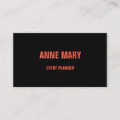 Sinaasappel Zwart Halloween Herfst Rustiek Elegant Visitekaartje (Voorkant)