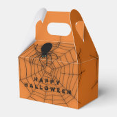 Sinaasappel & Zwart Halloween Spin Web Favor Box Bedankdoosjes (Achterkant)