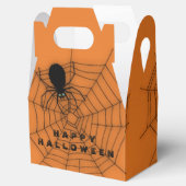 Sinaasappel & Zwart Halloween Spin Web Favor Box Bedankdoosjes (Geopend)