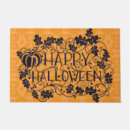 SINAASAPPEL & ZWART HAPPY HALLOWEEN POMPOENEN WIJN DEURMAT