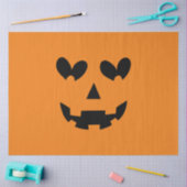 Sinaasappel & Zwart Happy Heart Pompoen Halloween Tissuepapier (Craft)