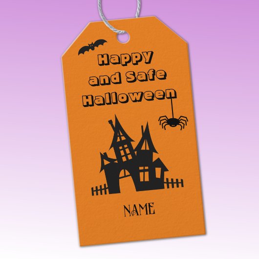 Sinaasappel & Zwart Haunted House Halloween Gift L Cadeaulabel