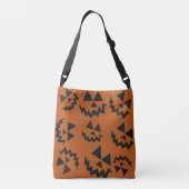 Sinaasappel & zwart Jack O' Lanterns Crossbody Tas (Achterkant)