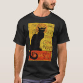 Sinaasappel Zwart Kat Chat Noir Art Halloween T-shirt (Voorkant)