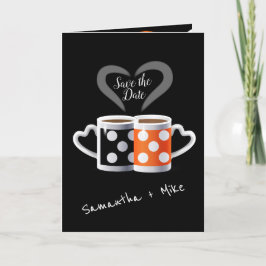 Sinaasappel + Zwart Koffiekleur Trendy Save the Da Aankondiging