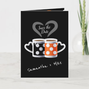 Sinaasappel + Zwart Koffiekleur Trendy Save the Da Aankondiging