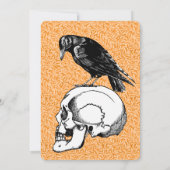 Sinaasappel Zwart Kraai Raven Halloween Kaart (Achterkant)