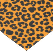 Sinaasappel Zwart Leopard Print Patroon Halloween  Tafelkleed (Gekanteld)