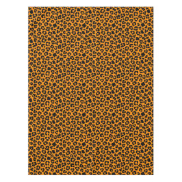 Sinaasappel Zwart Leopard Print Patroon Halloween Tafelkleed