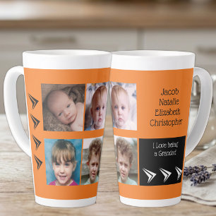 Sinaasappel zwart liefde voor het zijn van een opa latte mok